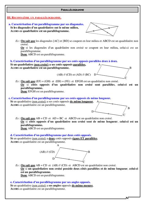 Le parallélogramme Cours 3 FR AlloSchool