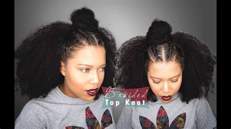 Samurai Braided Top Knot For Curly Hair Half Up Half