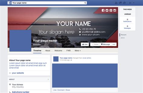 Banner Facebook Layout Template Designtube Creative Design Content