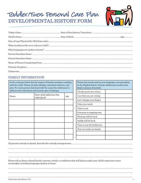 In Home Care Plan Template
