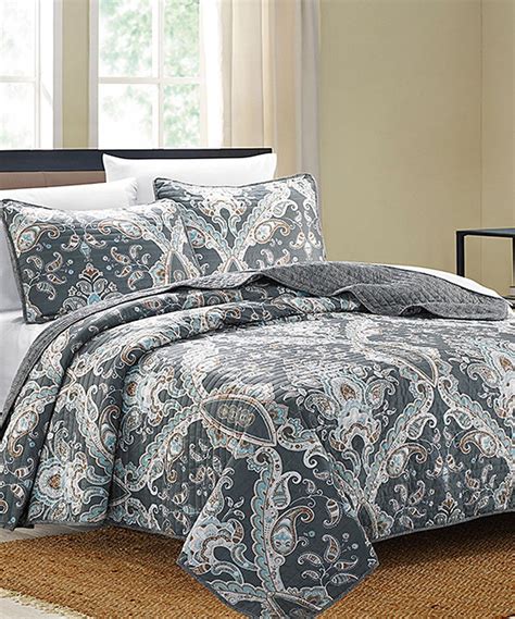 Trade Linker International Lnc Slate Paisley Bibb Home Reversible