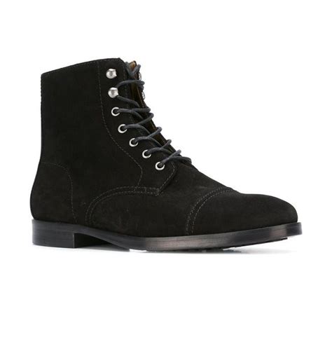 Handcrafted Mens Fashion Black Suede Lace Up Boots Men Suede Ankle Boots Rangoli Collections