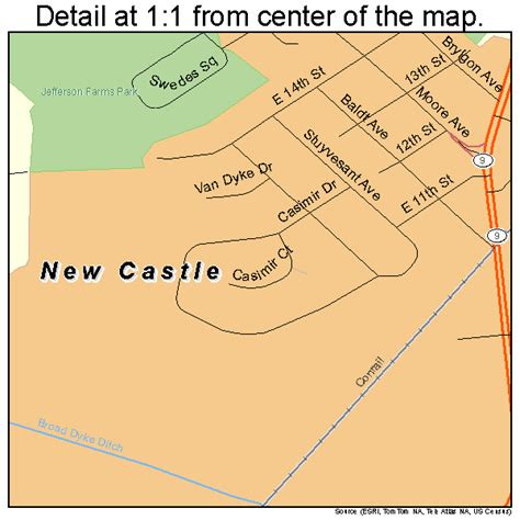 New Castle Delaware Street Map 1050800