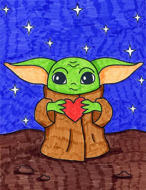 Draw A Baby Yoda Valentine · Art Projects For Kids