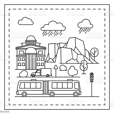 City Coloring Page For Kids Stock Vector Art 620402414 Istock