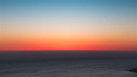Download Wallpaper 3840x2160 Horizon Sea Sunset Sky 4k