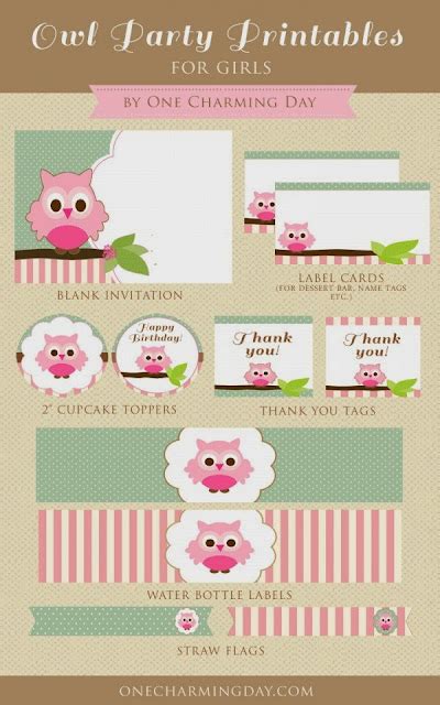 Free Printable Pink Owls Kit Oh My Quinceaneras