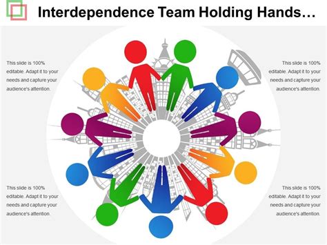 Interdependence Team Holding Hands Graphic Powerpoint Slide Clipart
