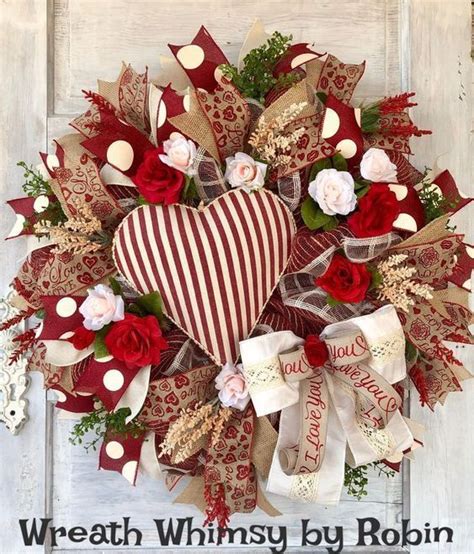 35 Cute Valentines Day Wreaths To Liven Up Your Front Door Rustic