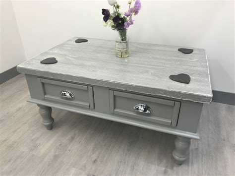 Shop wood, metal, glass and marble tables in circular, oval and rectangular silhouettes. 2 Draw Distressed Grey Coffee Table - Farmhouse-Furniture-Shop