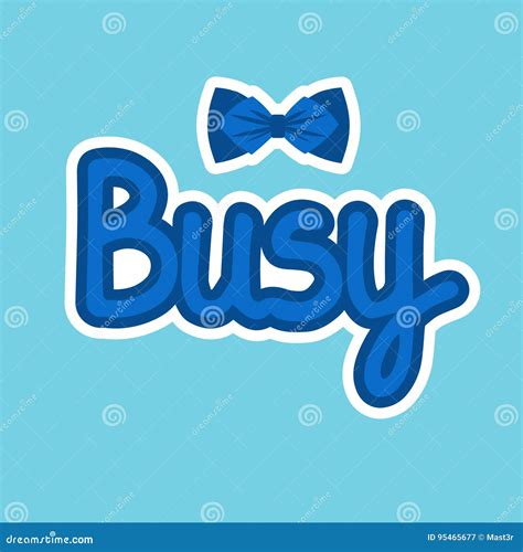 Busy Sticker Social Media Network Message Badges Design Stock Vector