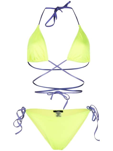 Noire Swimwear Tanning Wraparound Bikini In Yellow Modesens