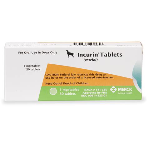Incurin 1 Mg Estriol Tablets For Female Dog Incontinence