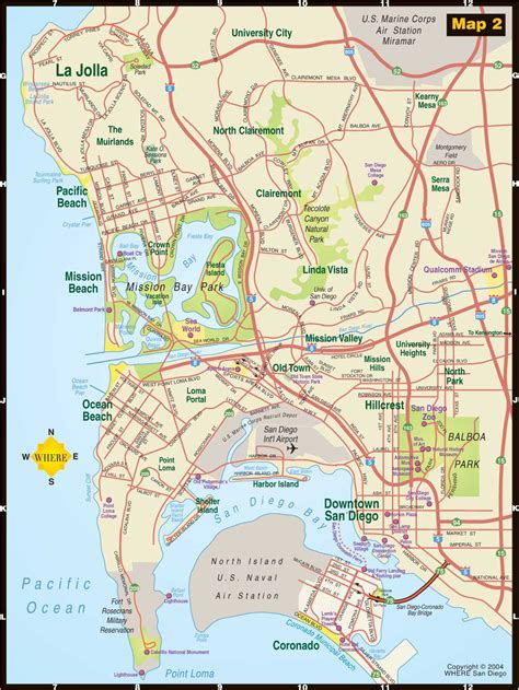 Central San Diego Tourist Map San Diego • Mappery