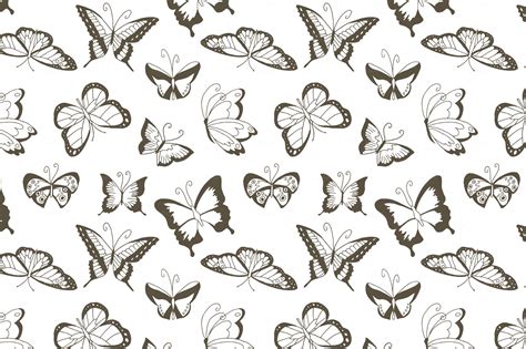 Seamless Butterfly Pattern Vector Butterfly Pattern How To Draw