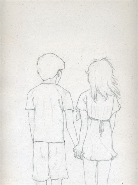 Boy And Girl Holding Hands Drawing At Explore