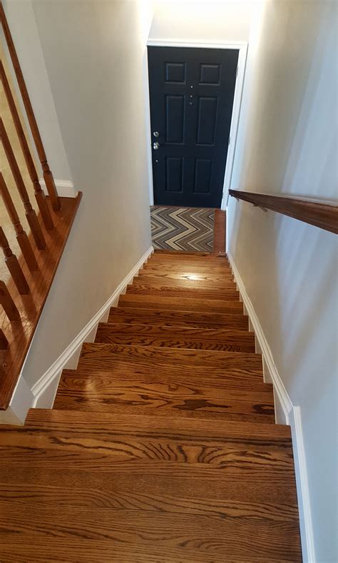 Replacing Carpet On Stairs With Red Oak Hardwood In Dark Walnut Stain