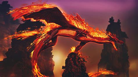Desktop Wallpaper Dragon On Fire Fantasy 4k Hd Image Picture