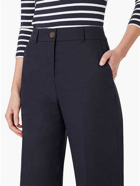 Hobbs Marlena Wide Leg Trousers Navy At John Lewis And Partners