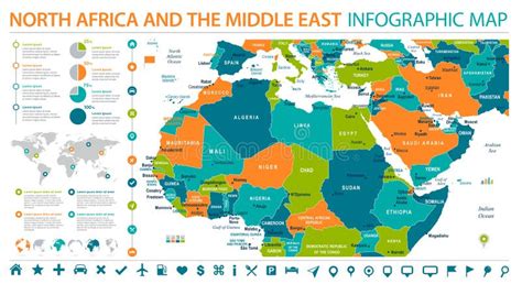 North Africa Map Info Graphic Vector Illustration Stock Illustration