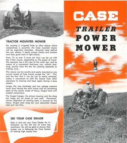 Case Trailer Power Mower Brochure