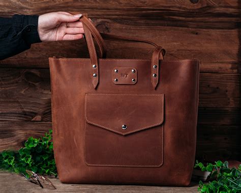 Leather Bags Women Everyday Tote Bag Genuine Leather Bag Etsy