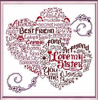 I hope you all had a great long weekend. Let's Hug Sister | Stitches, Free cross stitch patterns ...