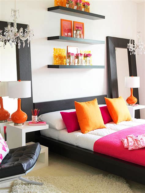 Orange shades run from pale to bright to deep. Pink and Orange for a Girl's Bedroom - Driven by Decor