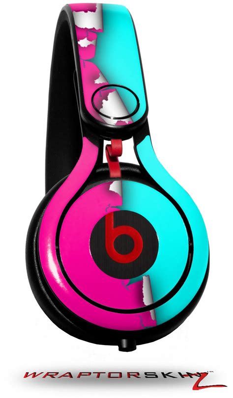 Beats Mixr Skins For Beats By Dr Dre Ripped Colors Hot Pink Neon Teal Wraptorskinz