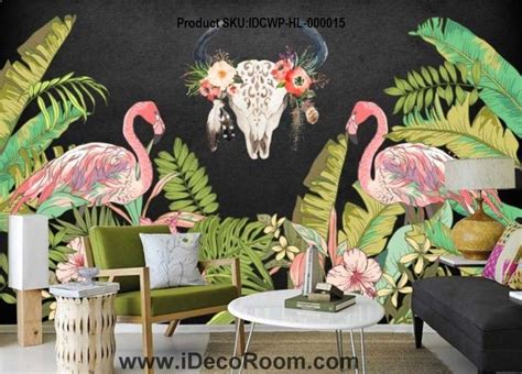 Flamingo Tropical Rainforest Tropical Plant Wallpaper Wall Murals Idcwp