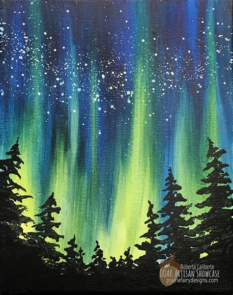 Blog Ooak Artisan Showcase Northern Lights Acrylic Painting With