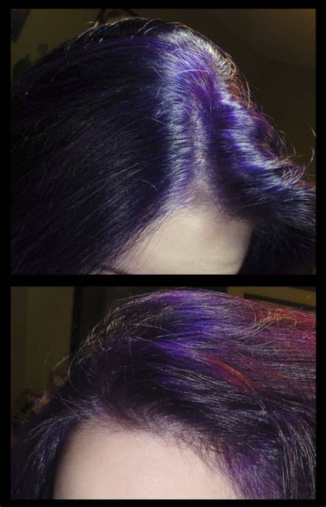 Blue dye on black/ dark brown hair, i had been wanting blue hair for some time now. net's little corner: Purple Hair - Ion Color Brilliance