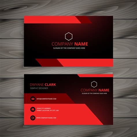Red Business Card Template Vector Design Illustration Download Free