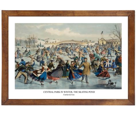 Central Park In Winter The Skating Pond By Currier And Ives Etsy