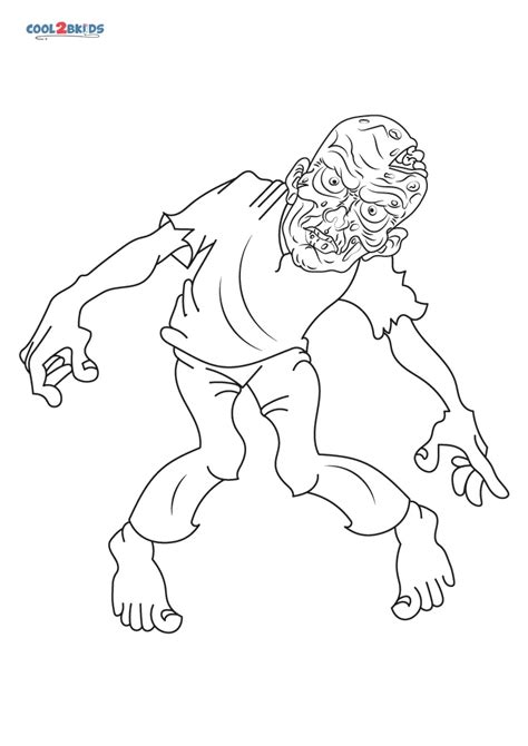 Zombie Girl Coloring Page