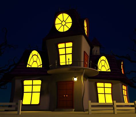 Cartoon Haunted House Haunted House 3d Tree Haunting