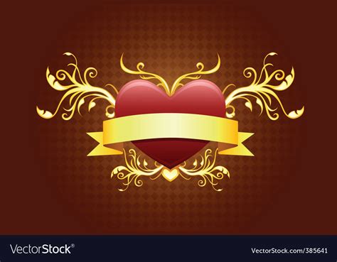 Heart With Banner Royalty Free Vector Image Vectorstock