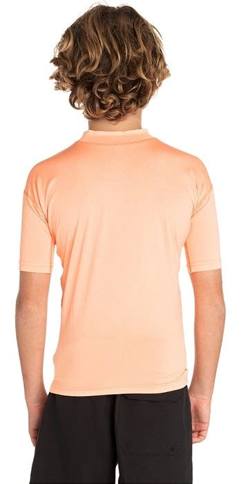 2019 Rip Curl Junior Boys Corpo Short Sleeve Rash Vest Orange Wly5db