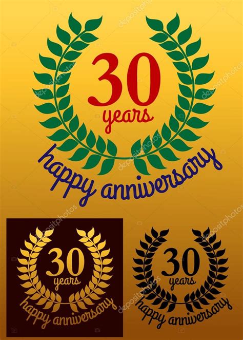 30 Years Happy Anniversary Wreath Stock Vector Image By ©seamartini