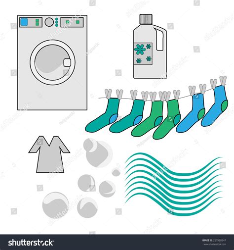 Laundrette Laundry Set Stock Vector Royalty Free Shutterstock