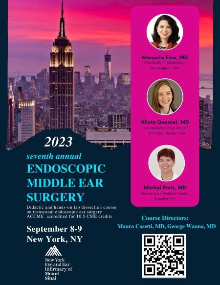 Join Mount Sinai For The Seventh Annual Endoscopic Middle Ear Surgery