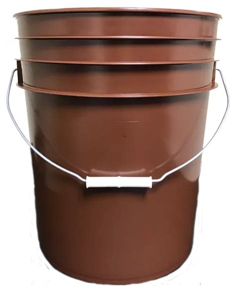 5 Gallon Round Plastic Bucket Brown Buckets By The Pallet For Less 5