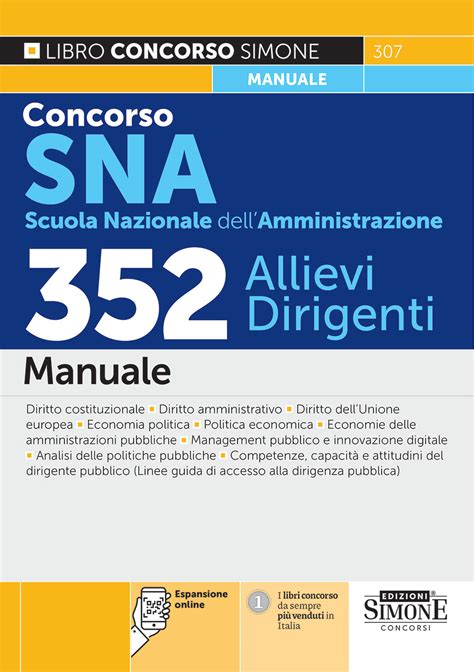 Manuale Concorso SNA 352 Allievi Dirigenti Edizioni Simone