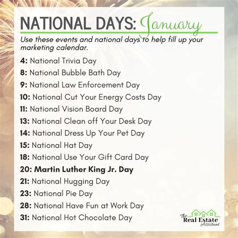 January National Days National Celebration Days National Day