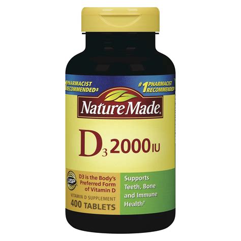 Nature Made Vitamin D3 Dietary Supplement Tablets 400ct Adult Unisex