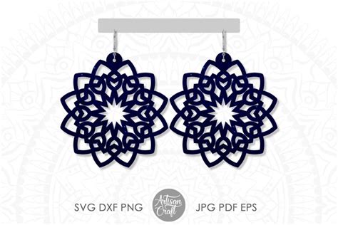 Free SVGs download - Mandala earring svg, earring template, faux