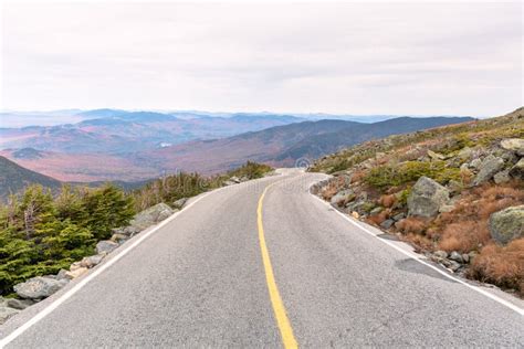 Steep Mountain Road On A Cloudy Autumn Day Stock Image Image Of