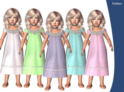 The Sims Resource Five Nightgowns For Baby Girls