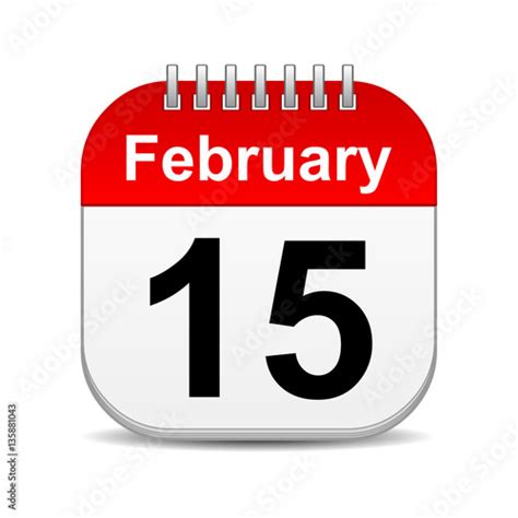 February 15 On Calendar Icon Stock Photo And Royalty Free Images On