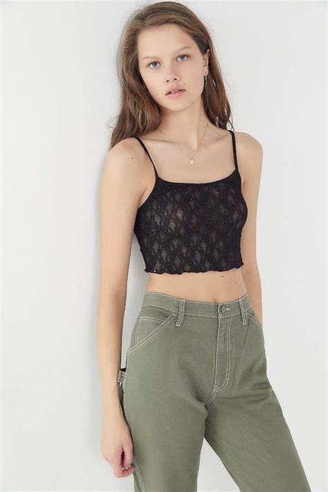Out From Under Sheer Lace Cropped Cami Cropped Cami Sheer Lace Cami